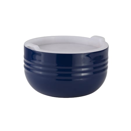 Bon Chef Cold Wave Bowl & Stacking Cover  7 1/8" Dia X 4" H  1 Qt 20 Oz 9318COBALTBLUE